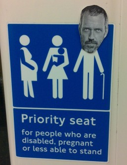 Hugh Laurie's priority seat